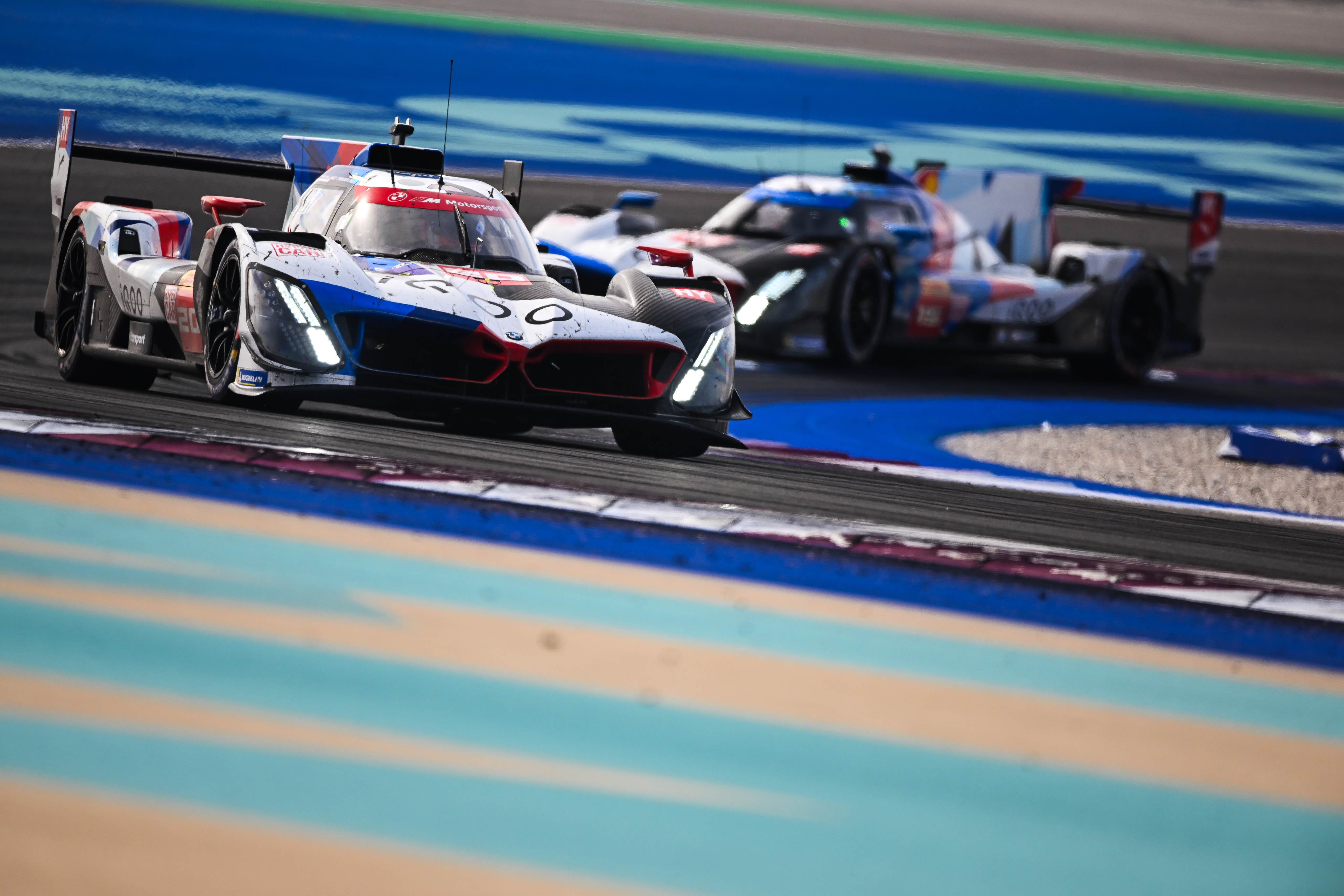 Qatar, 29 February to 2nd March 2024. BMW M Motorsport. FIA World Endurance Championship, FIA WEC, Lusail International Circuit, BMW M Team WRT, #15 BMW M Hybrid V8, Hypercar, LMDh, Dries Vanthoor, Raffaele Marciello, Marco Wittmann, #20 BMW M Hybrid V8, Hypercar, LMDh, Sheldon van der Linde, René Rast, Robin Frijns.