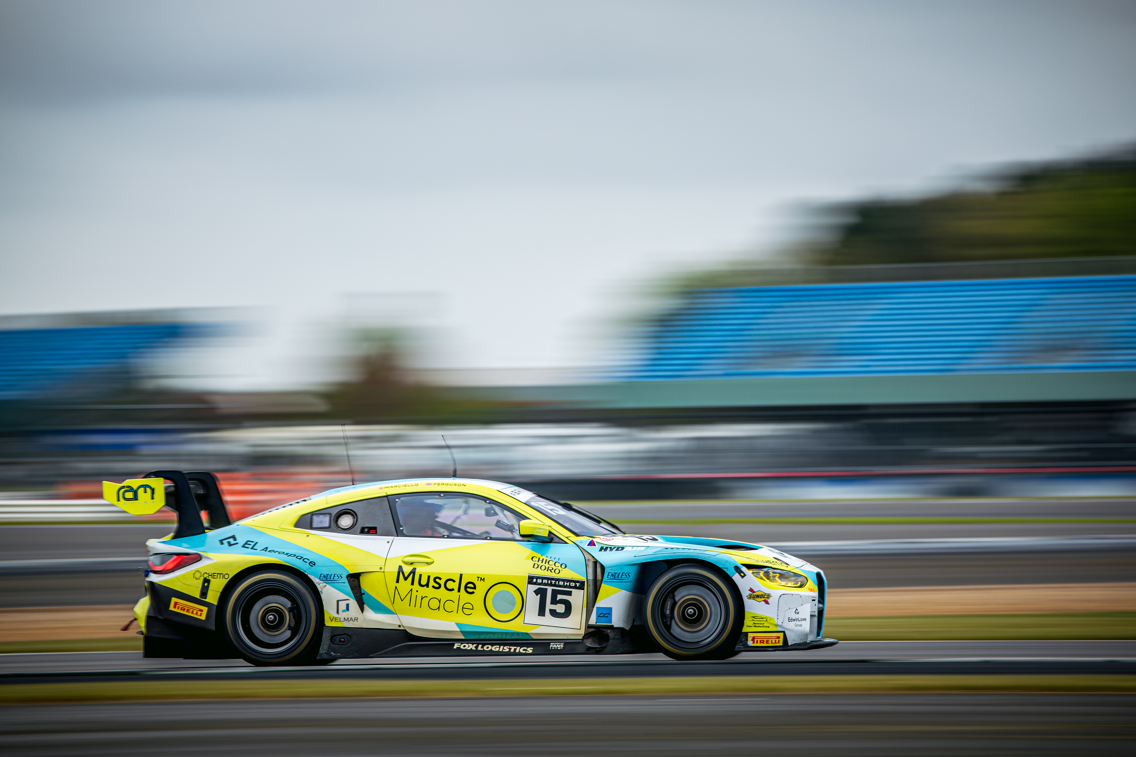 Silverstone (GBR), 26th to 28th April 2024. BMW M Motorsport, British GT Championship, Silverstone 500, #15 BMW M4 GT3, RAM Racing, Raffaele Marciello, John Ferguson.