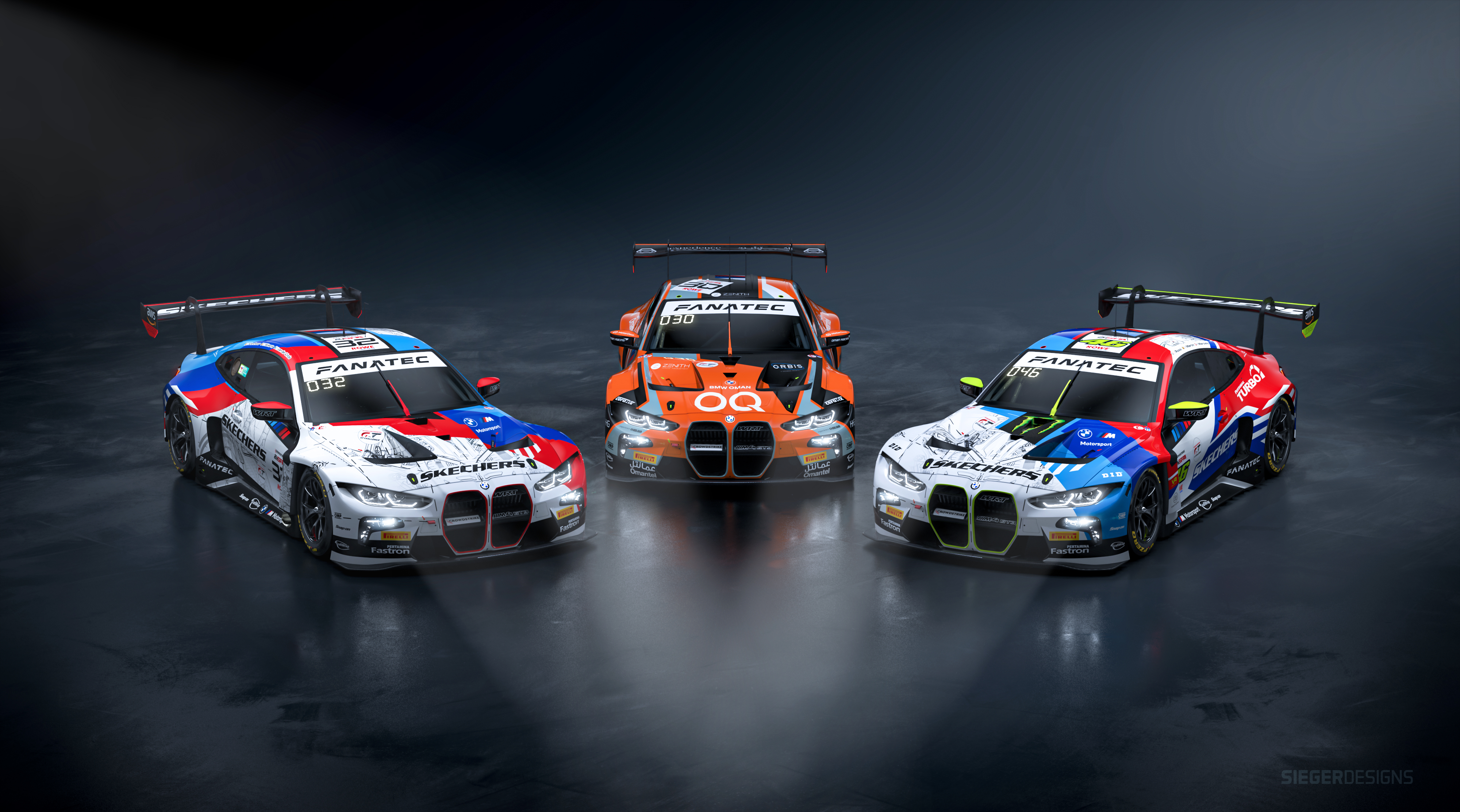 Munich (GER), 24 June 2024. Fanatec GT World Challenge Europe, Intercontintental GT Challenge, 24h Spa-Francorchamps, BMW M Team WRT, BMW M4 GT3, centenary, livery, design.