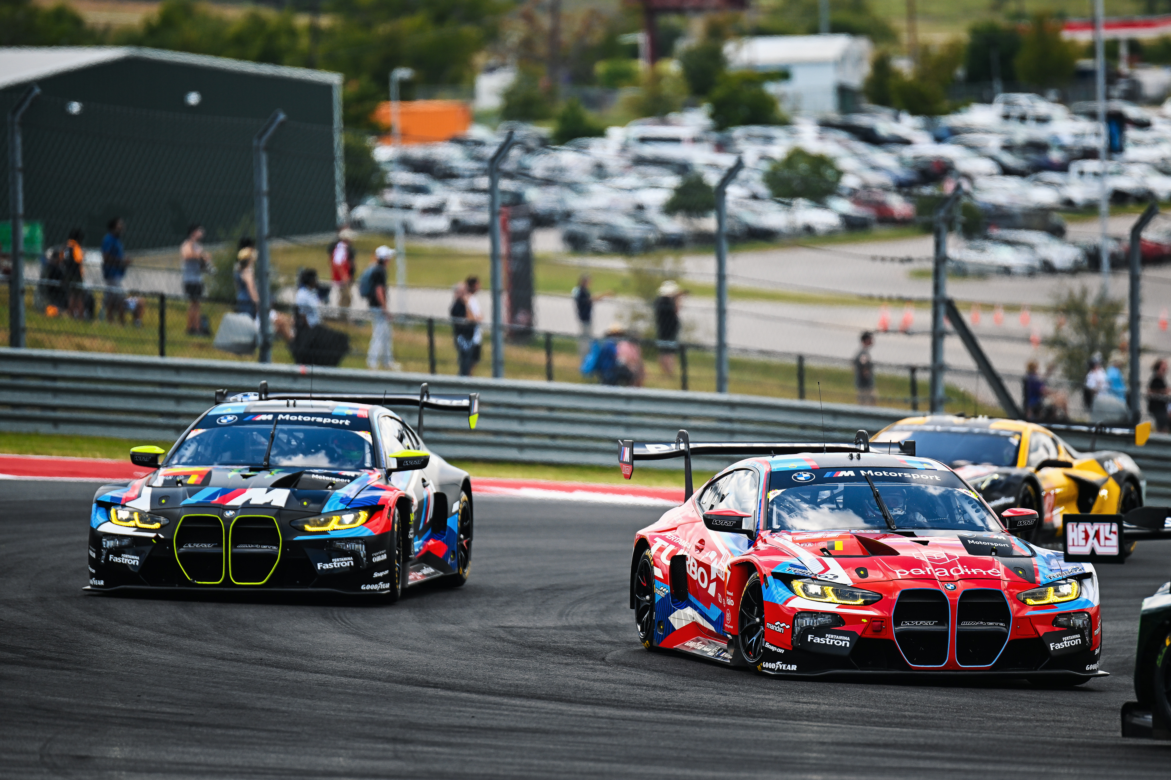 Austin (USA), 30 August - 1 September 2024. BMW M Motorsport, FIA World Endurance Championship, Lone Star Le Mans, Circuit of The Americas, COTA, Team WRT, LMGT3, #31 BMW M4 GT3, Augusto Farfus, Sean Gelael, Darren Leung, #46 BMW M4 GT3, Maxime Martin, Valentino Rossi, Ahmad Al Harthy.